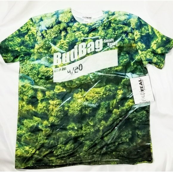 4/20 Bud Bag Graphic Marijuana Weed Ganja T Shirt - Picture 1 of 6